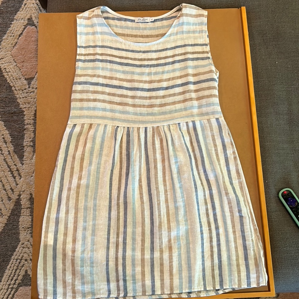 Blue Orchid Striped Linnen Dress